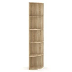 Eckregal mit 6 Ebenen MARKUS 40 x 180 cm hellbraun
