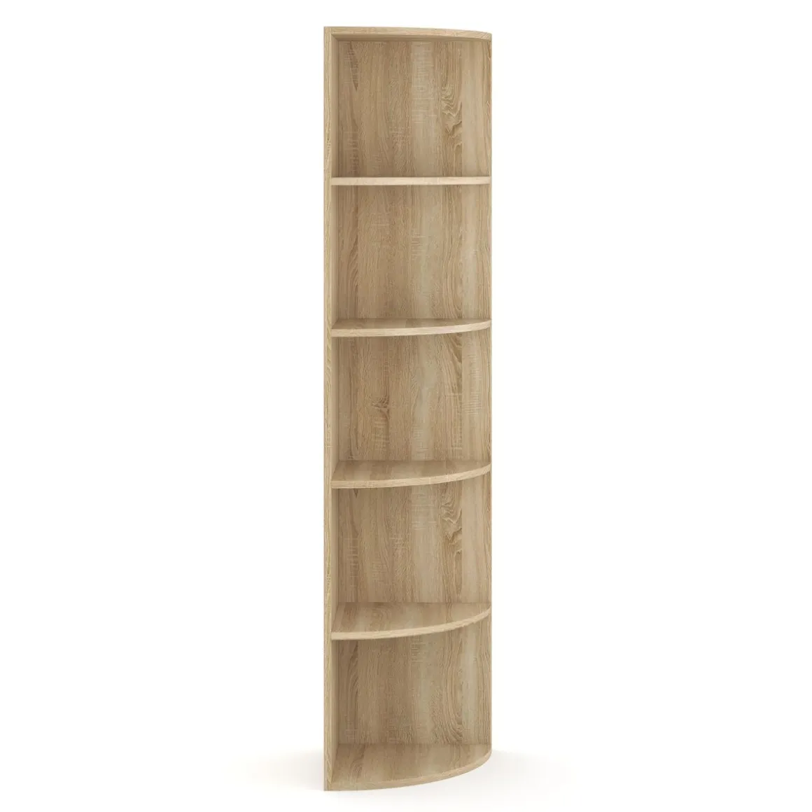 Eckregal mit 6 Ebenen MARKUS 40 x 180 cm hellbraun