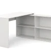 Eckschreibtisch AARON mit Regal 137 x 137 x 75 cm weiss