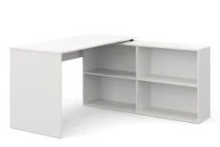 Eckschreibtisch AARON mit Regal 137 x 137 x 75 cm weiss