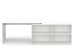 Eckschreibtisch AARON mit Regal 137 x 137 x 75 cm weiss