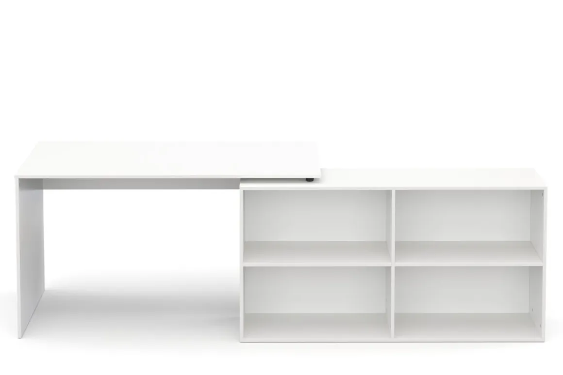 Eckschreibtisch AARON mit Regal 137 x 137 x 75 cm weiss