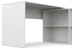 Eckschreibtisch AARON mit Regal 137 x 137 x 75 cm weiss