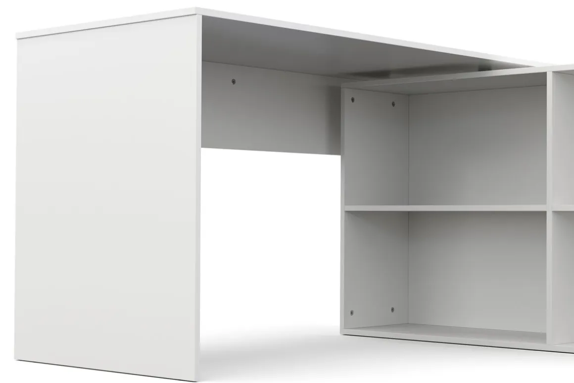 Eckschreibtisch AARON mit Regal 137 x 137 x 75 cm weiss