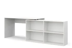Eckschreibtisch AARON mit Regal 137 x 137 x 75 cm weiss