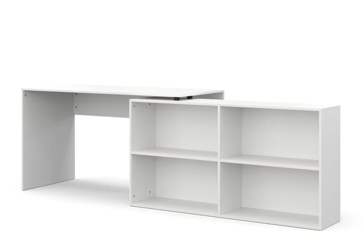 Eckschreibtisch AARON mit Regal 137 x 137 x 75 cm weiss