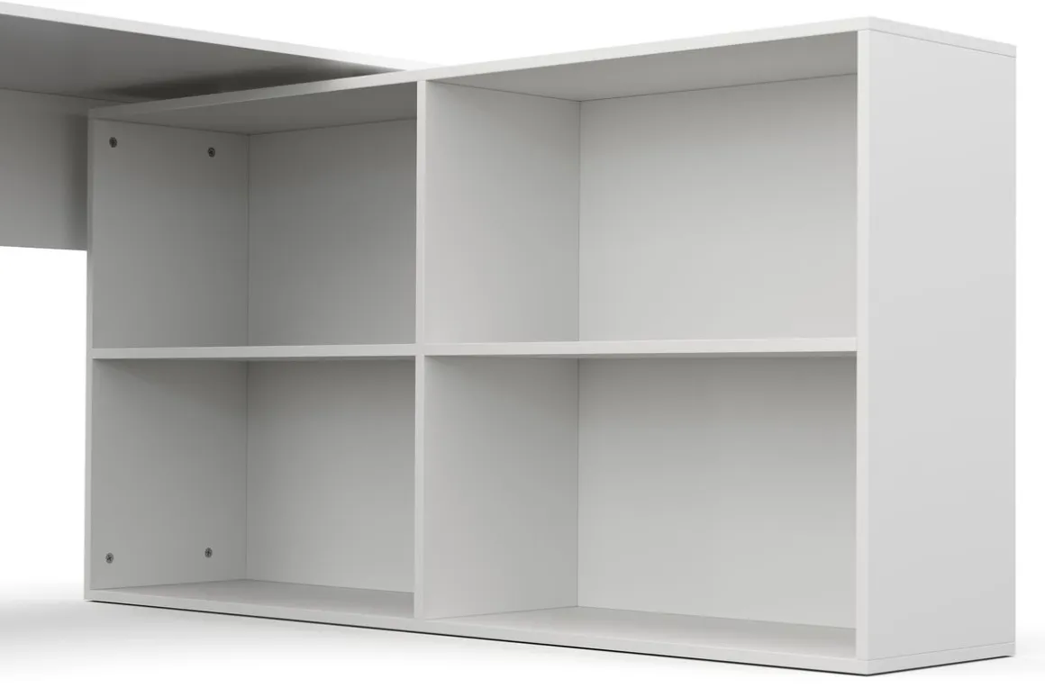 Eckschreibtisch AARON mit Regal 137 x 137 x 75 cm weiss