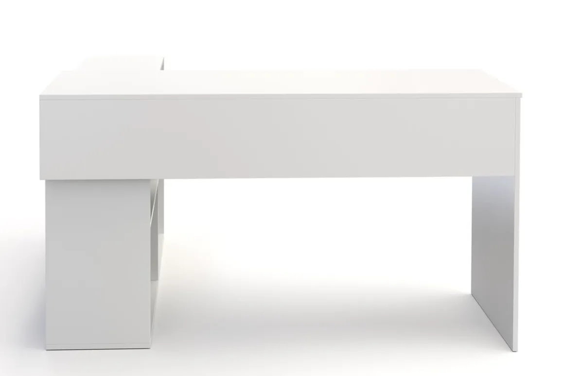 Eckschreibtisch AARON mit Regal 137 x 137 x 75 cm weiss