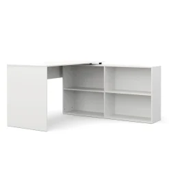 Eckschreibtisch AARON mit Regal 137 x 137 x 75 cm weiss