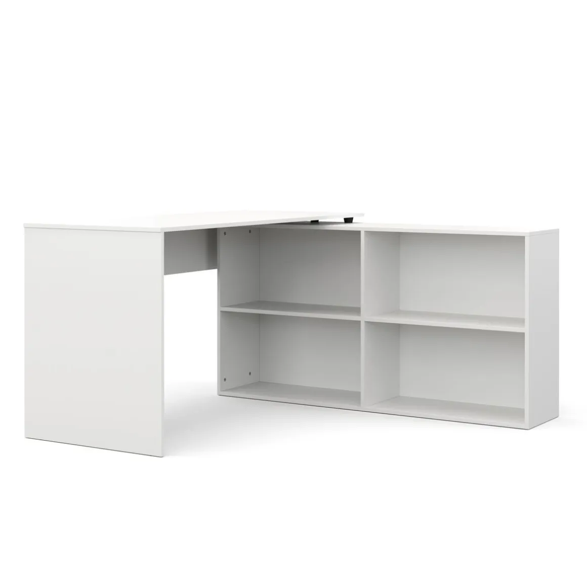 Eckschreibtisch AARON mit Regal 137 x 137 x 75 cm weiss