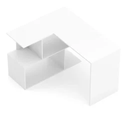 Eckschreibtisch ALBERTINA mit Regal 120 x 100 x 77 cm weiss