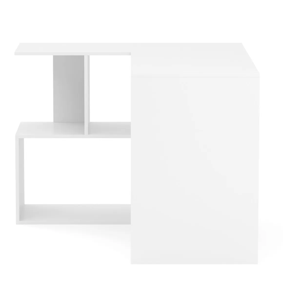 Eckschreibtisch ALBERTINA mit Regal 120 x 100 x 77 cm weiss