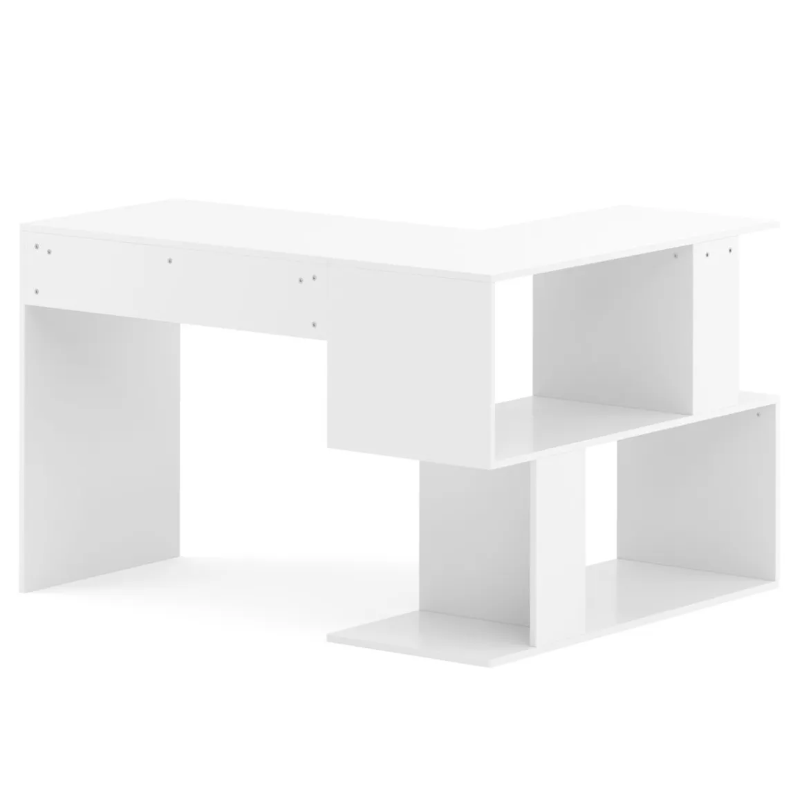 Eckschreibtisch ALBERTINA mit Regal 120 x 100 x 77 cm weiss