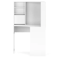 Eckschreibtisch EMIL mit Regal 85 x 85 x 142 cm weiss