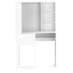 Eckschreibtisch EMIL mit Regal 85 x 85 x 142 cm weiss