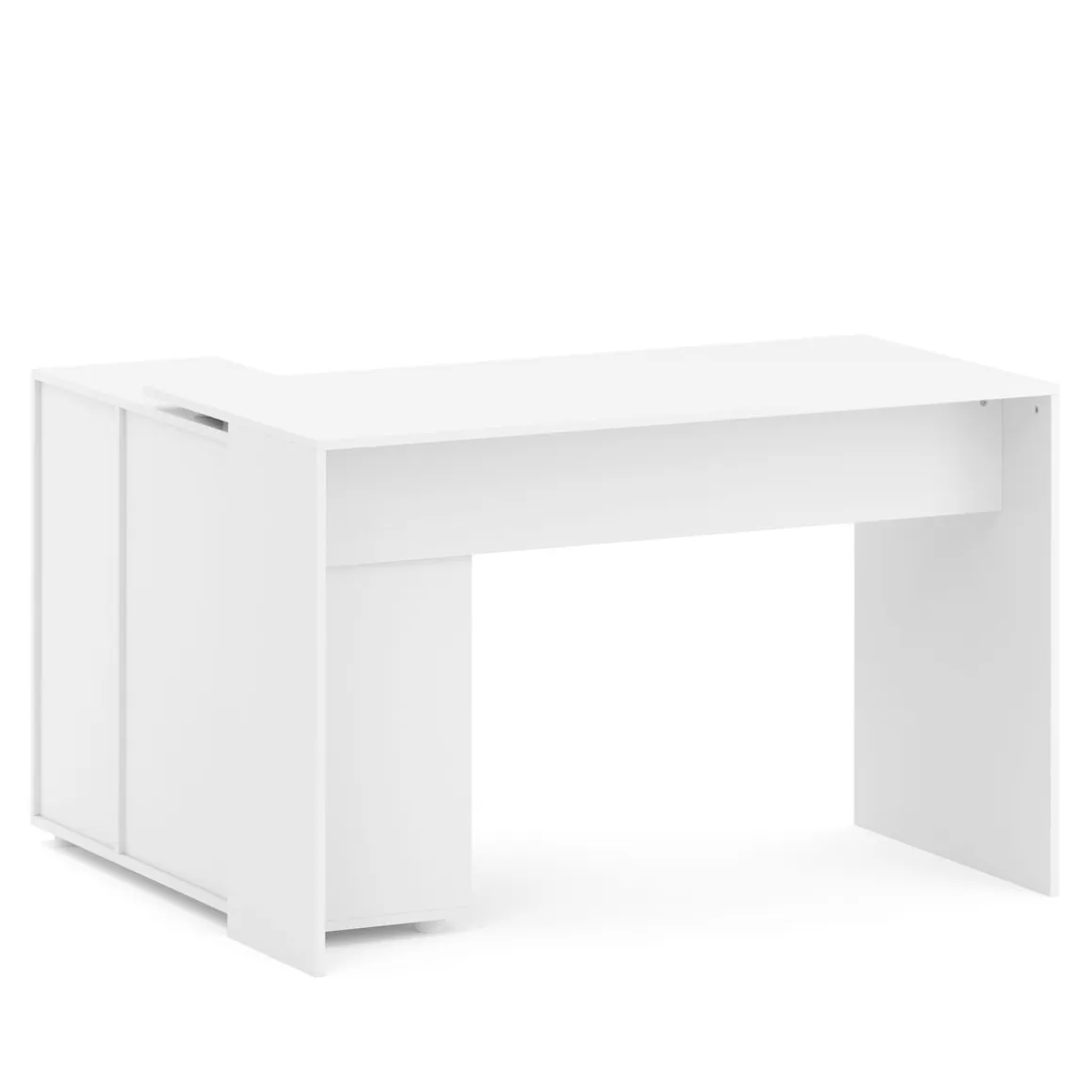 Eckschreibtisch STUARD mit Stauraum 120 x 106 x 75 cm weiss