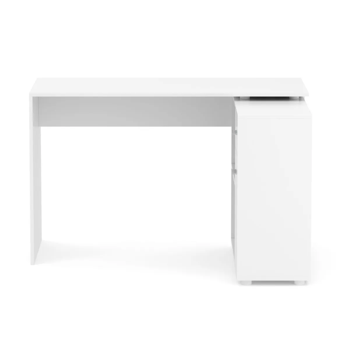 Eckschreibtisch STUARD mit Stauraum 120 x 106 x 75 cm weiss