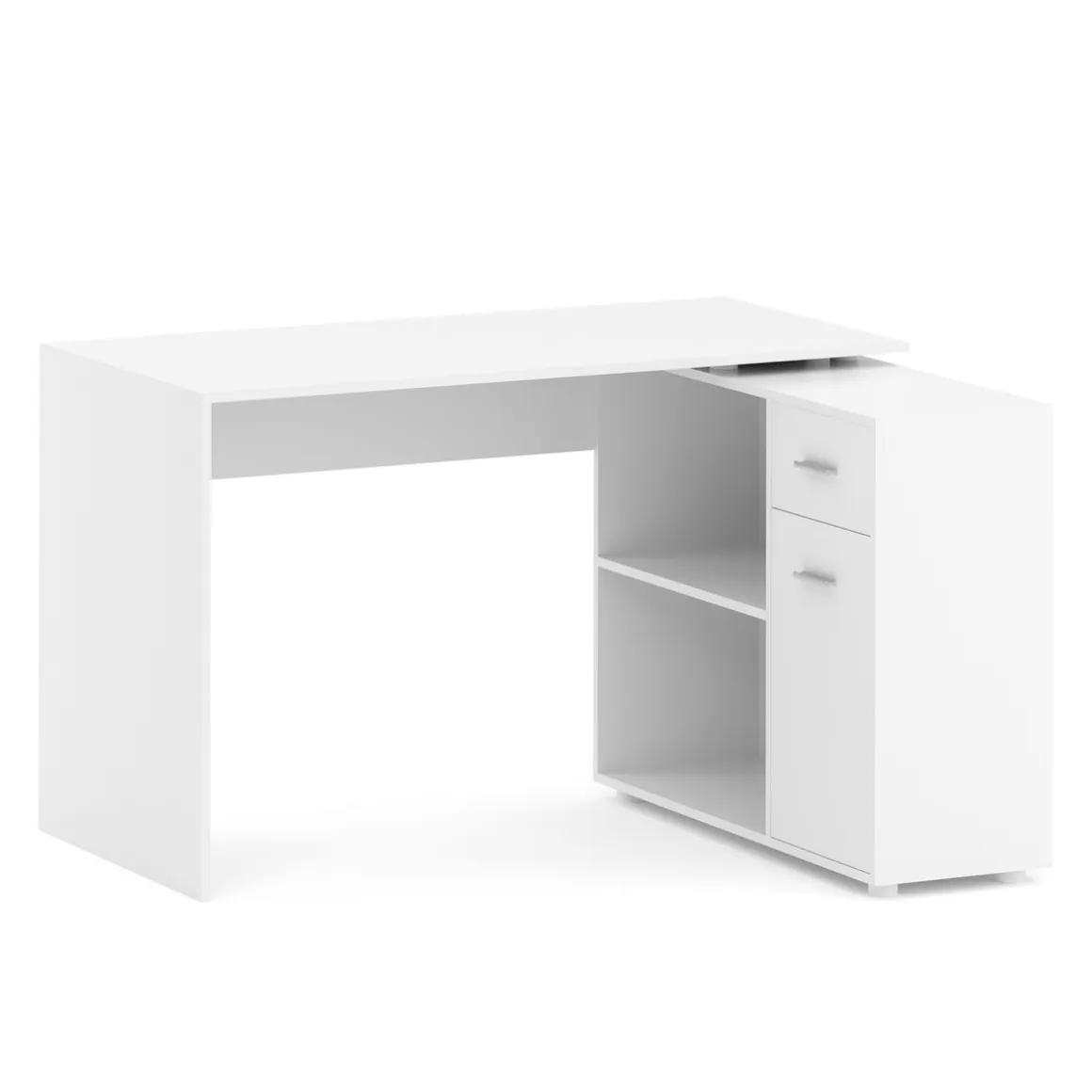 Eckschreibtisch STUARD mit Stauraum 120 x 106 x 75 cm weiss