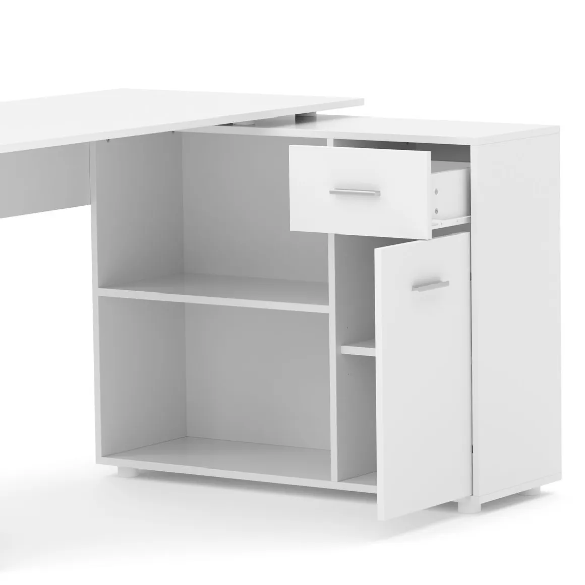 Eckschreibtisch STUARD mit Stauraum 120 x 106 x 75 cm weiss