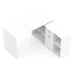 Eckschreibtisch STUARD mit Stauraum 130 x 130 x 75 cm weiss