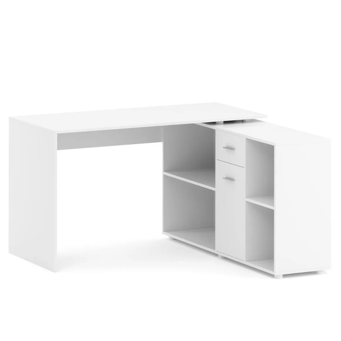 Eckschreibtisch STUARD mit Stauraum 130 x 130 x 75 cm weiss
