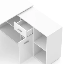 Eckschreibtisch STUARD mit Stauraum 130 x 130 x 75 cm weiss