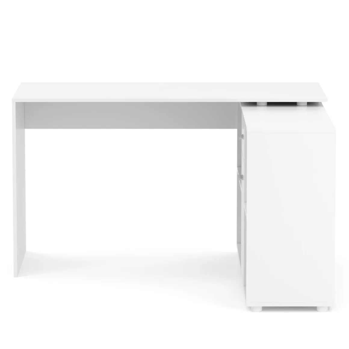 Eckschreibtisch STUARD mit Stauraum 130 x 130 x 75 cm weiss