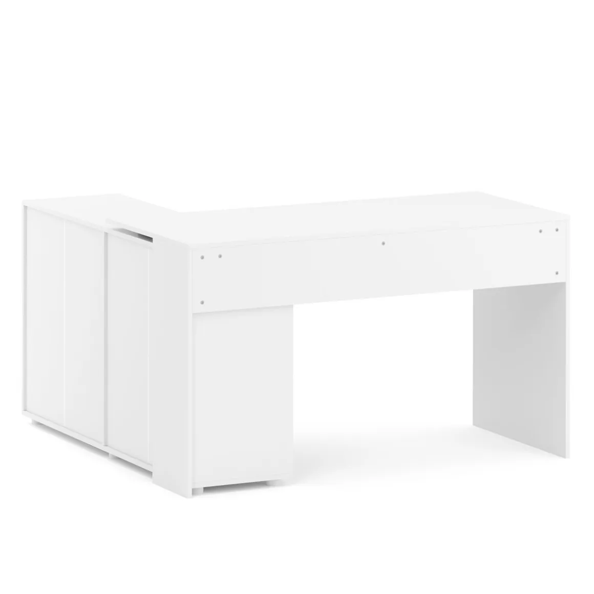 Eckschreibtisch STUARD mit Stauraum 130 x 130 x 75 cm weiss