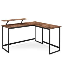 Eckschreibtisch Vintage BONITA mit Monitoraufsatz 140 x 130 x 76 cm