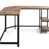 Eckschreibtisch Vintage BONITA mit Regal 138 x 138 x 75 cm