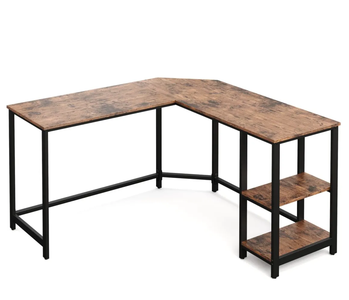 Eckschreibtisch Vintage BONITA mit Regal 138 x 138 x 75 cm