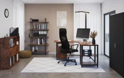 Eckschreibtisch Vintage BONITA mit Regal 138 x 138 x 75 cm