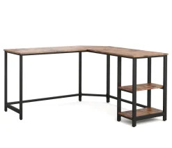 Eckschreibtisch Vintage BONITA mit Regal 138 x 138 x 75 cm