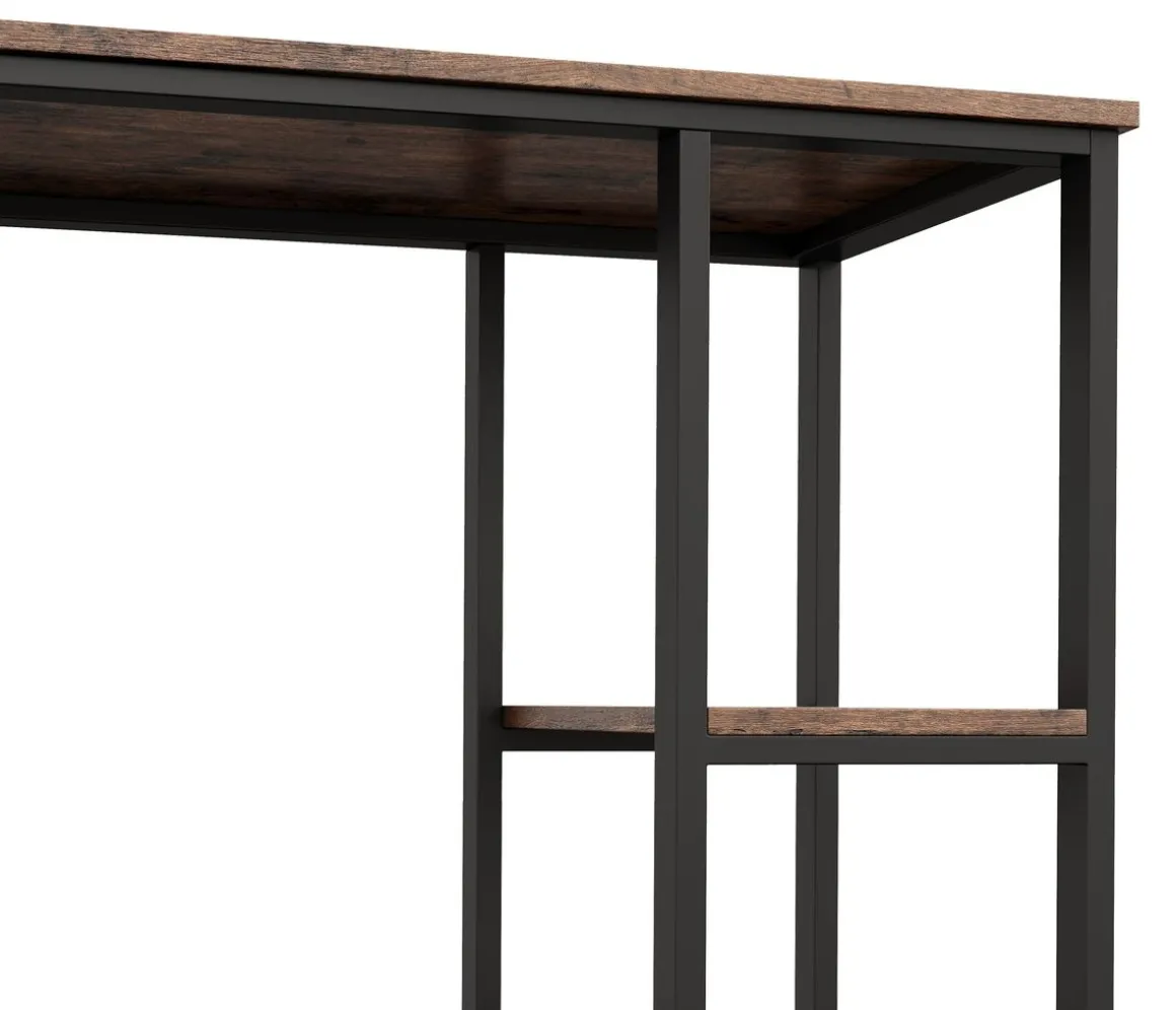 Eckschreibtisch Vintage BONITA mit Regal 138 x 138 x 75 cm