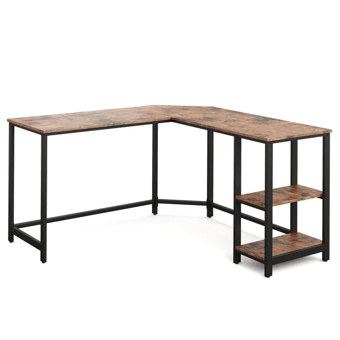Eckschreibtisch Vintage BONITA mit Regal 138 x 138 x 75 cm