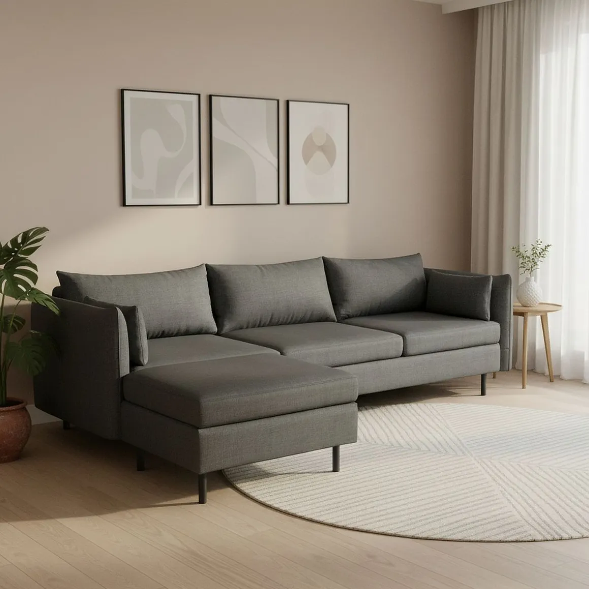 Ecksofa AIDEN links anthrazit