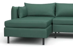 Ecksofa AIDEN links dunkelgrün