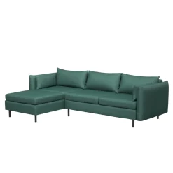 Ecksofa AIDEN links dunkelgrün