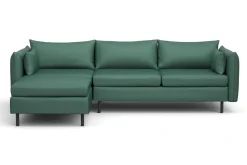 Ecksofa AIDEN links dunkelgrün