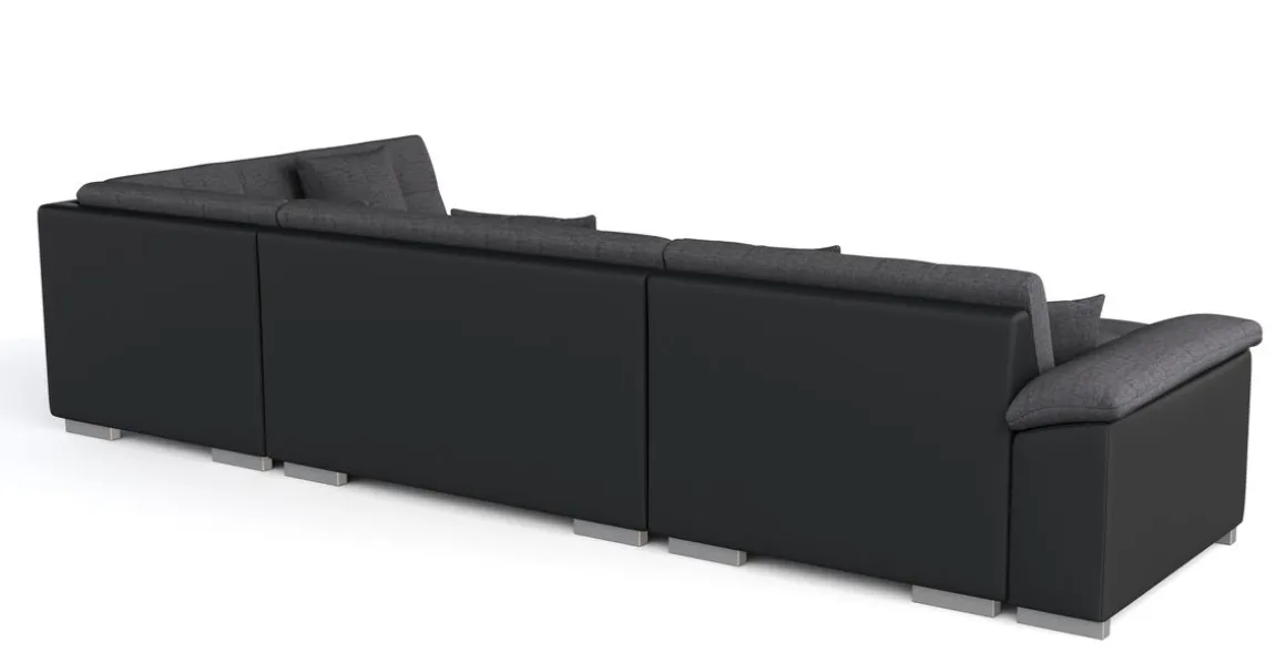 Ecksofa ARIA links anthrazit/schwarz