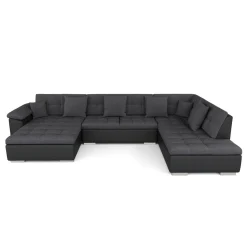 Ecksofa ARIA links anthrazit/schwarz