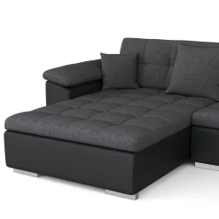 Ecksofa ARIA links anthrazit/schwarz