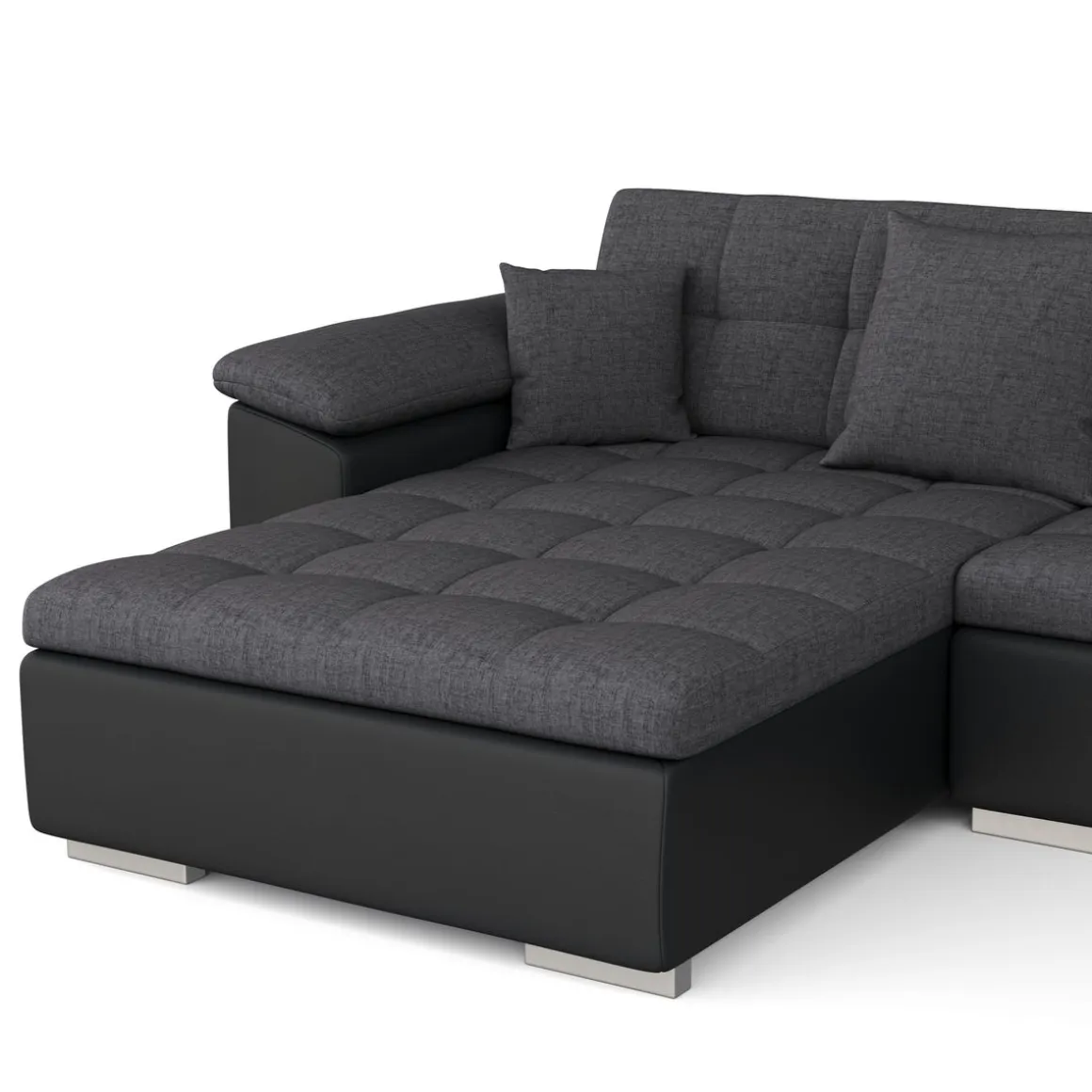 Ecksofa ARIA links anthrazit/schwarz
