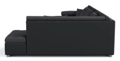 Ecksofa ARIA links anthrazit/schwarz