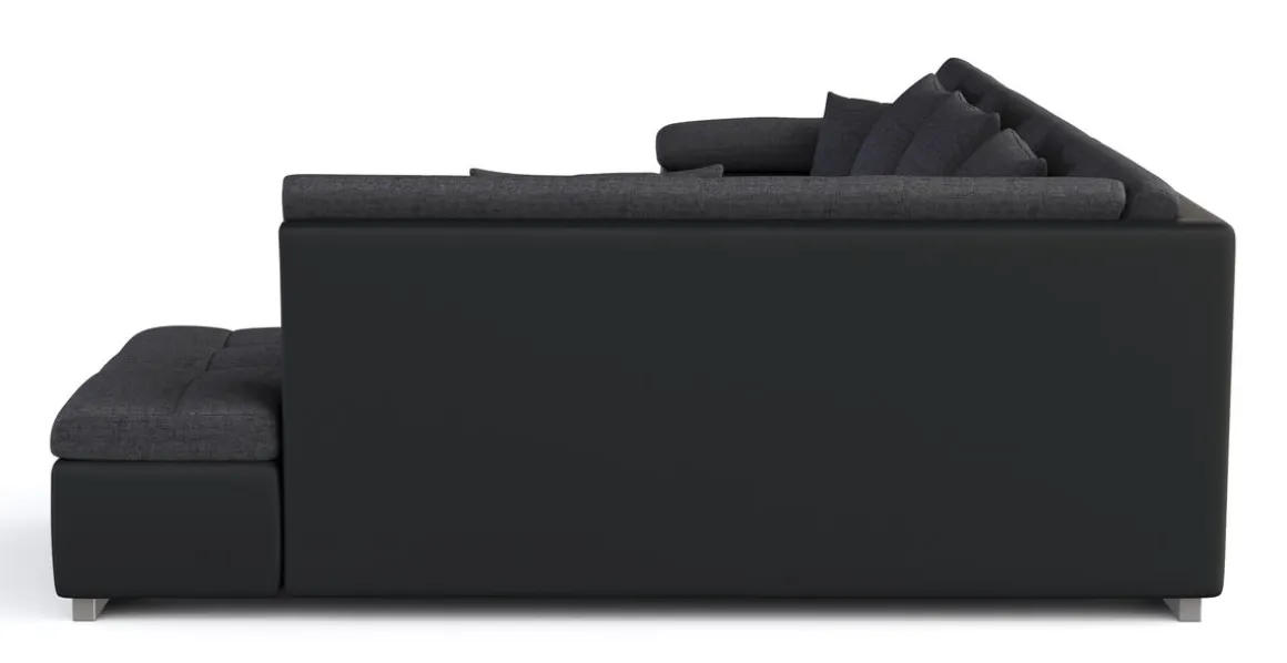 Ecksofa ARIA links anthrazit/schwarz