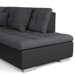 Ecksofa ARIA links anthrazit/schwarz
