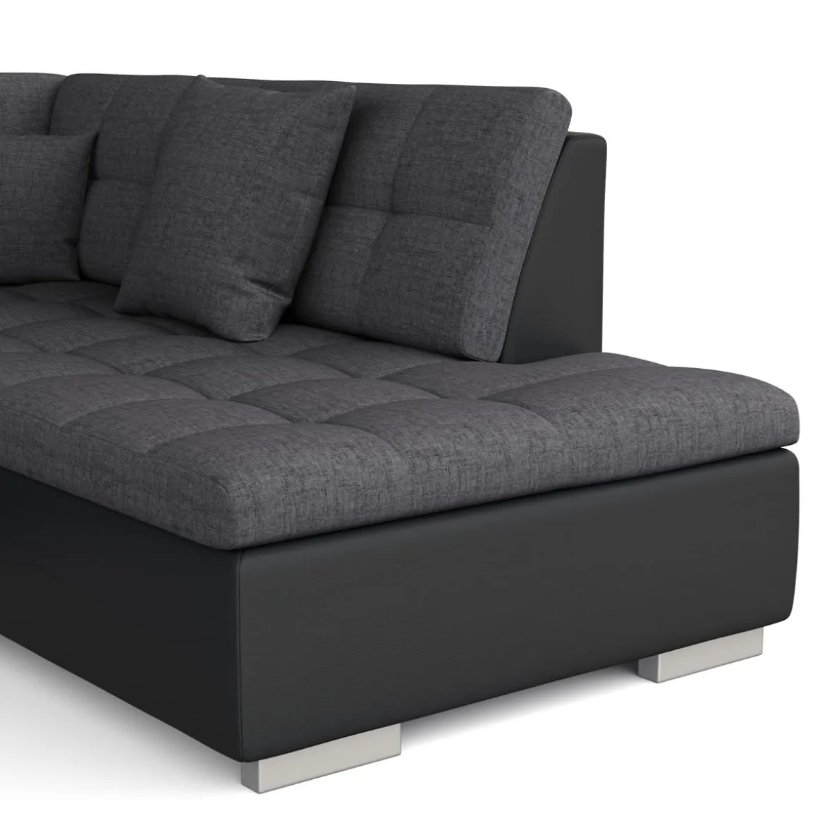Ecksofa ARIA links anthrazit/schwarz