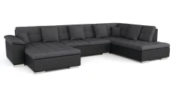 Ecksofa ARIA links anthrazit/schwarz