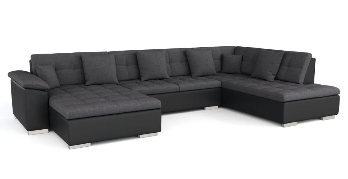 Ecksofa ARIA links anthrazit/schwarz