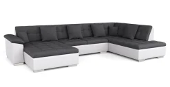 Ecksofa ARIA links anthrazit/weiss
